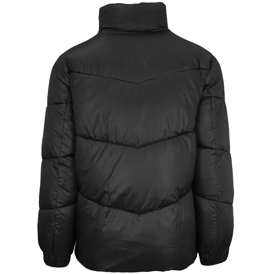 Plein Sport Bold Vertical Logo Shiny Padded Black Jacket