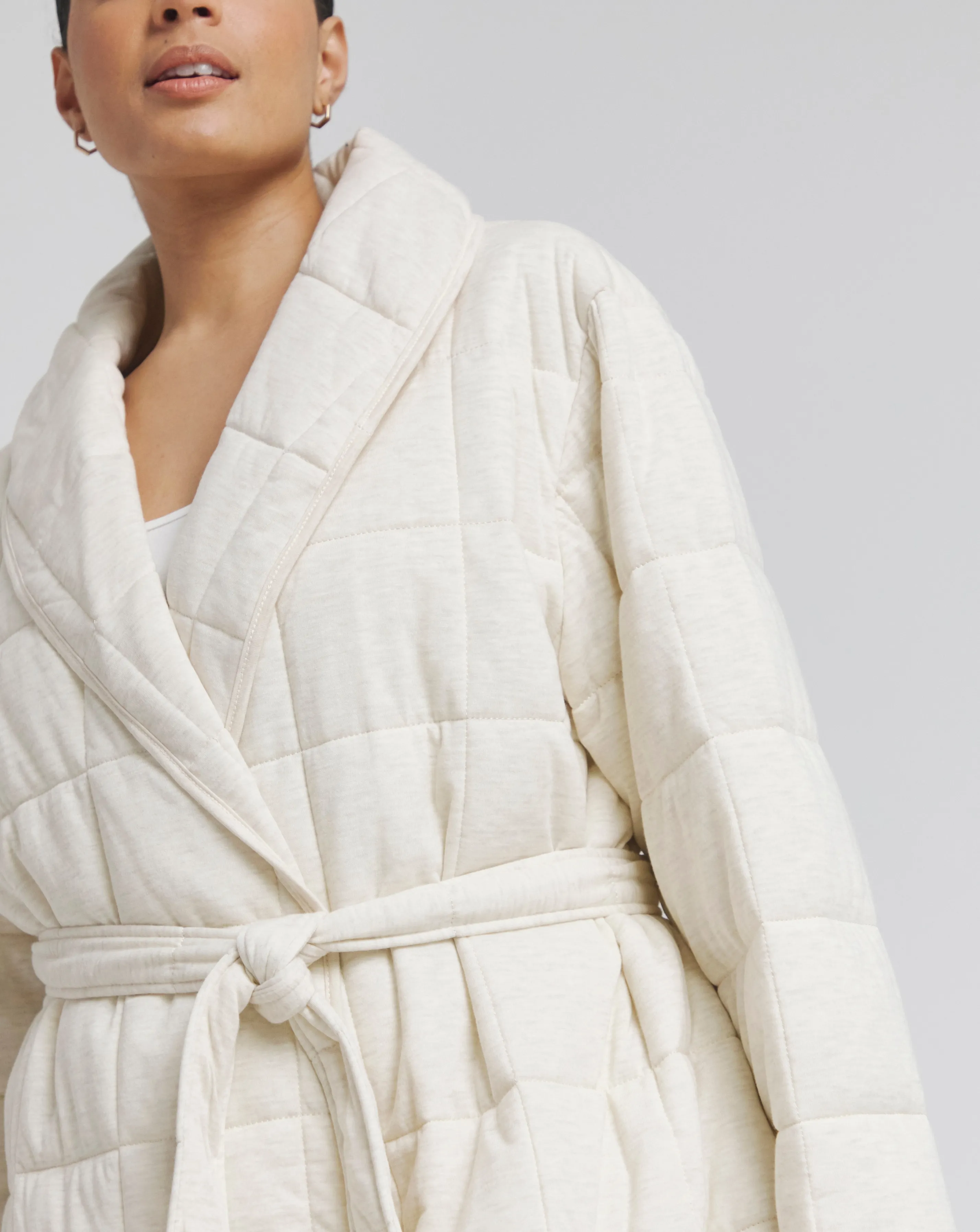 Pretty Secrets Long Quilted Dressing Gown | Simply Be