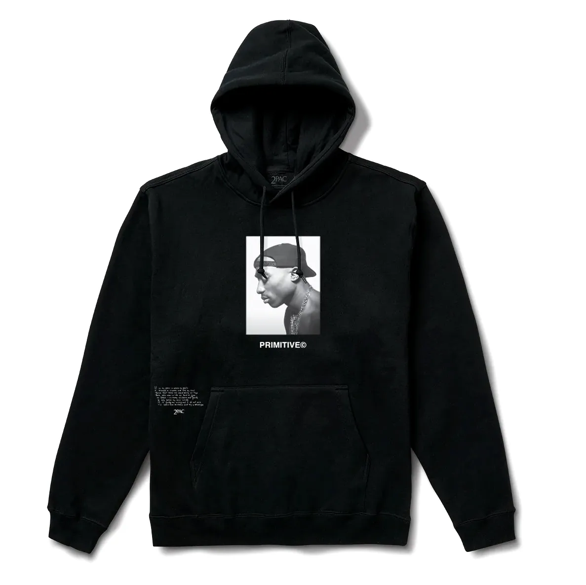 PRIMITIVE SWEAT 2PAC NO CHANGES HOOD HEATHER GREY/NOIR (2 COLORIS)