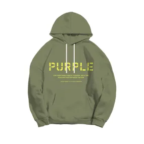 Purple Brand Mens French Terry Stencil Logo Hoodie P410-FMSH222 Military