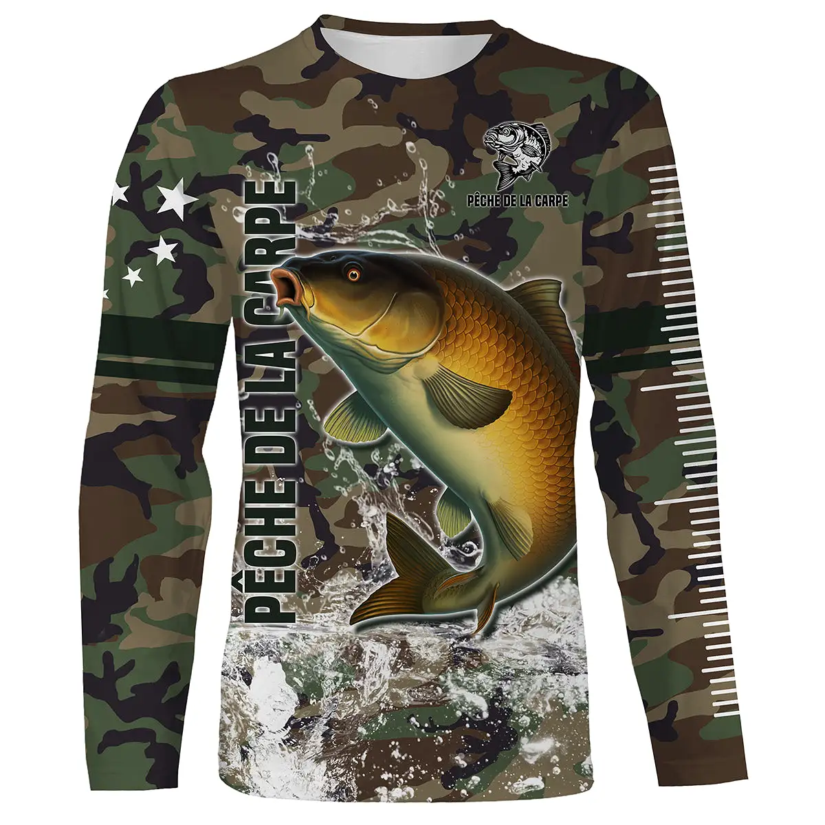 Pêche de la Carpe, Cadeau Original Pêcheur, Camouflage Pêche, Tee Shirt, Sweat à capuche, Vêtement Anti UV, Cadeau Personnalisé 