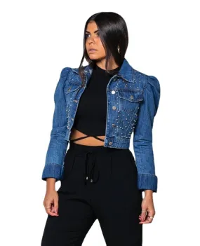 Retro Puff Sleeve Denim Jacket