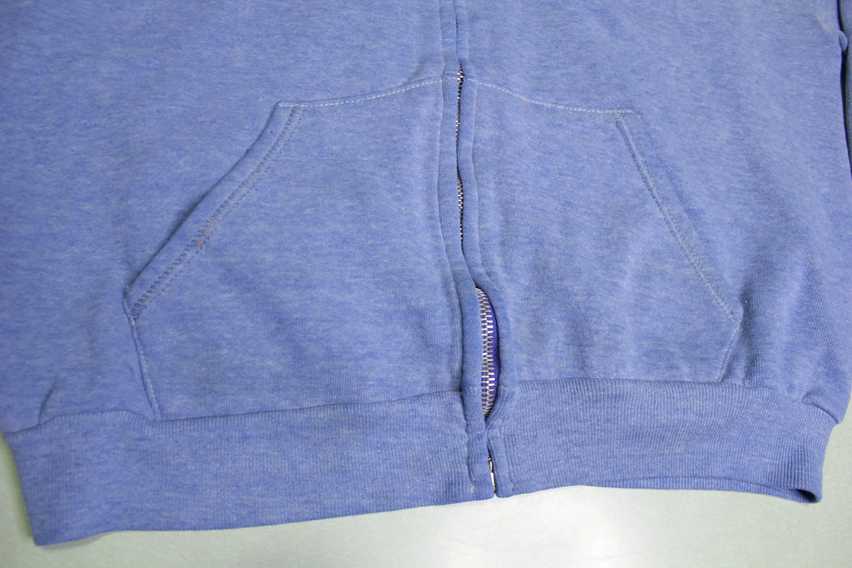 Russell Athletic Made in USA Vintage 80's Blue Zip Up Hoodie Sweatshirt