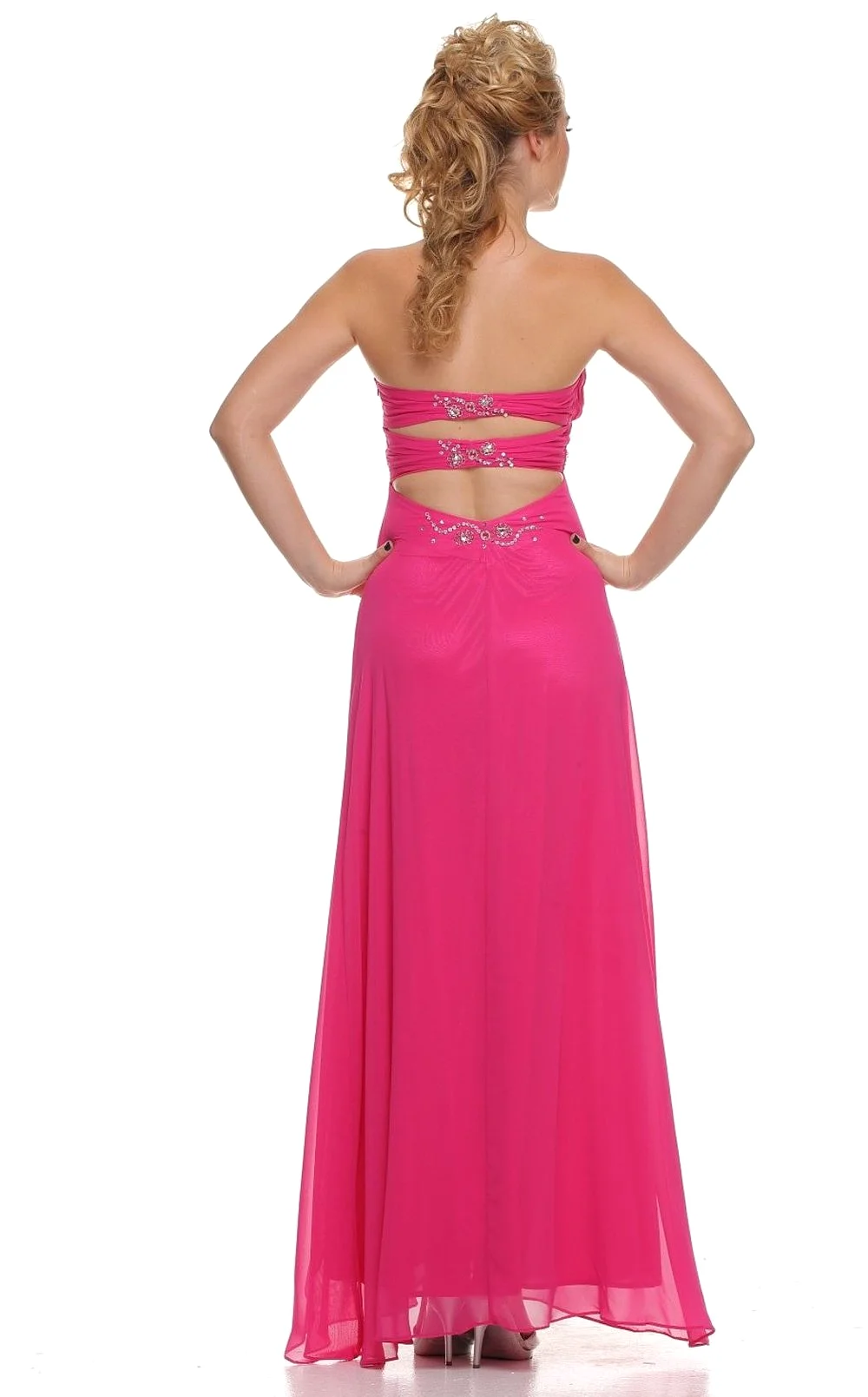 SALE Sweetheart Strapless Long Chiffon Gown Size M Style 2730