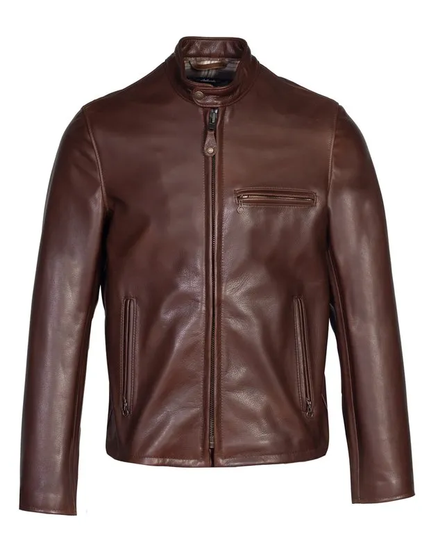 Schott NYC - 530 - Cafe Racer Leather Jacket - Brown