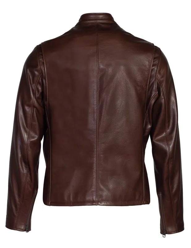 Schott NYC - 530 - Cafe Racer Leather Jacket - Brown