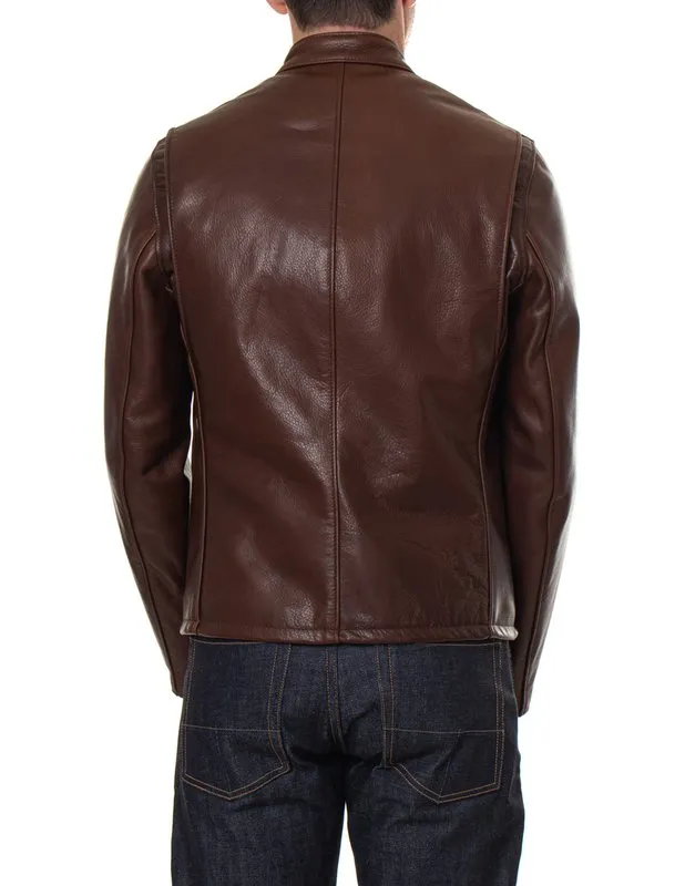 Schott NYC - 530 - Cafe Racer Leather Jacket - Brown