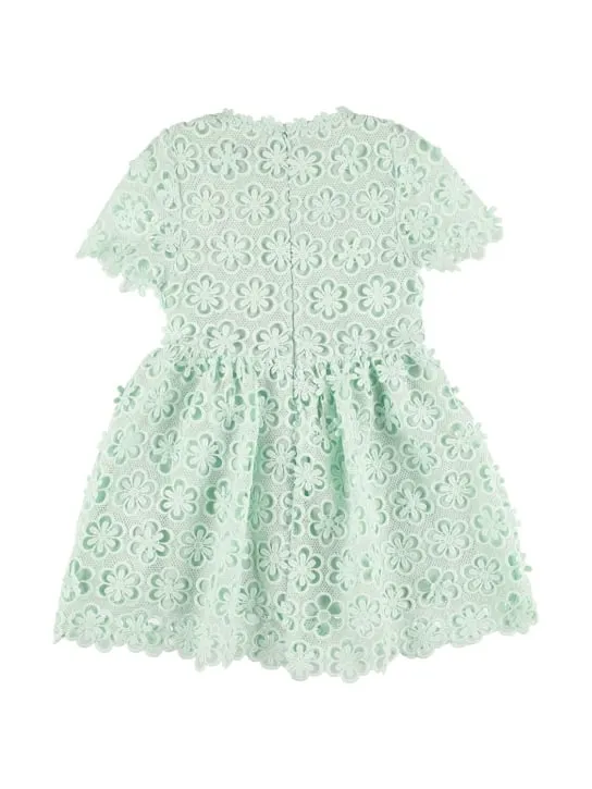 Self-portrait   Macramé lace dress w/embellished buttons 