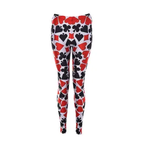 Sexy Women Cards Printing Leggins Pants Gifts For Women One Size SM6