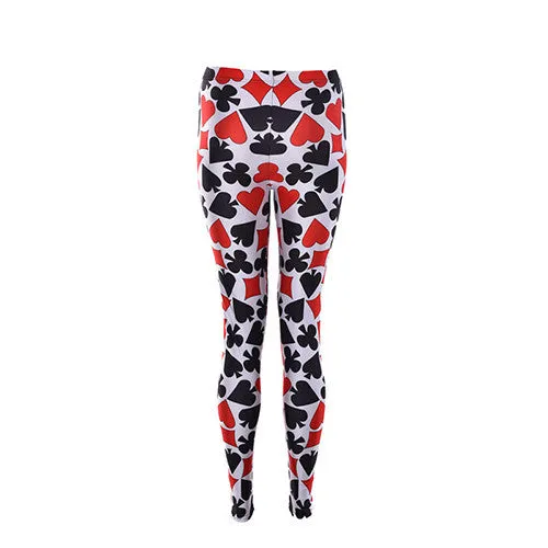 Sexy Women Cards Printing Leggins Pants Gifts For Women One Size SM6