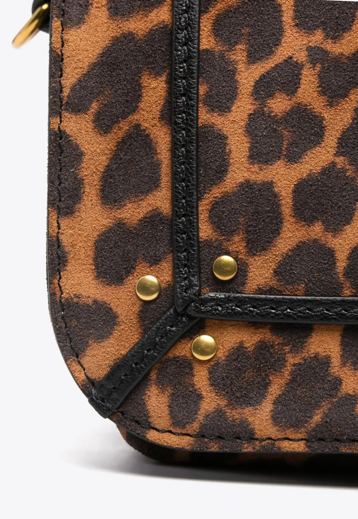 Small Pepito Leopard Print Suede Crossbody Bag