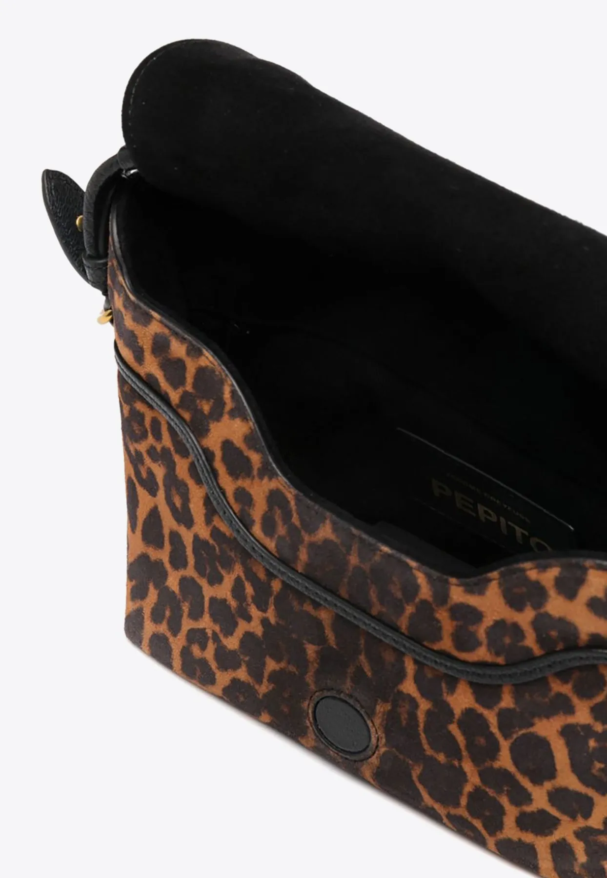 Small Pepito Leopard Print Suede Crossbody Bag