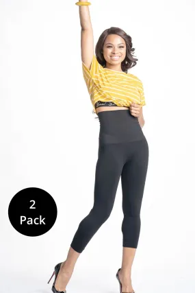 Snapback Postpartum Crop Leggings - Black (2 Pack)