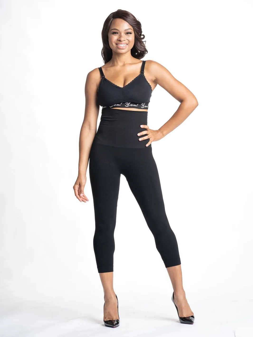 Snapback Postpartum Crop Leggings - Black (2 Pack)