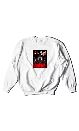 Squid Game Cartoon - Digital Graphics Basic Sweat Shirt White