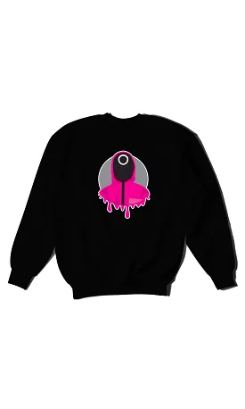 Squid Game Circle Masked Soldier - Digital Graphics Basic Sweat Shirt Black