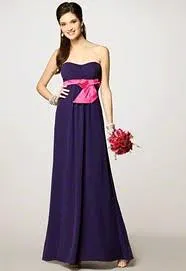 Strapless Chiffon and Satin Long Gown Size 12 Style 7285L