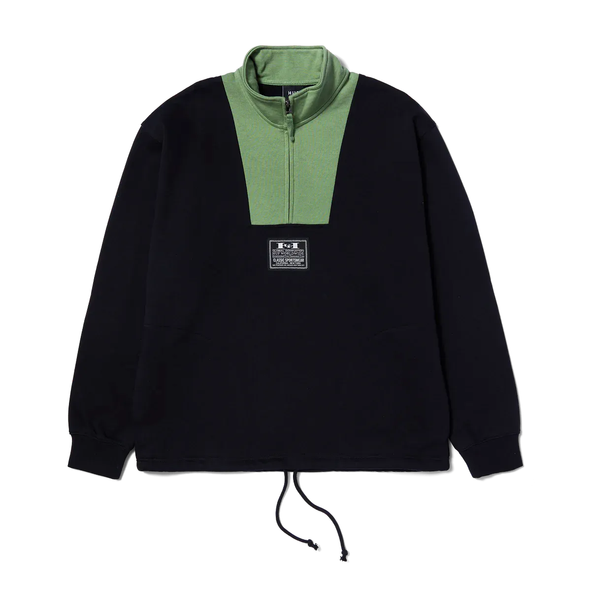 SWEAT HUF HARRISON 1/4 ZIP BLACK