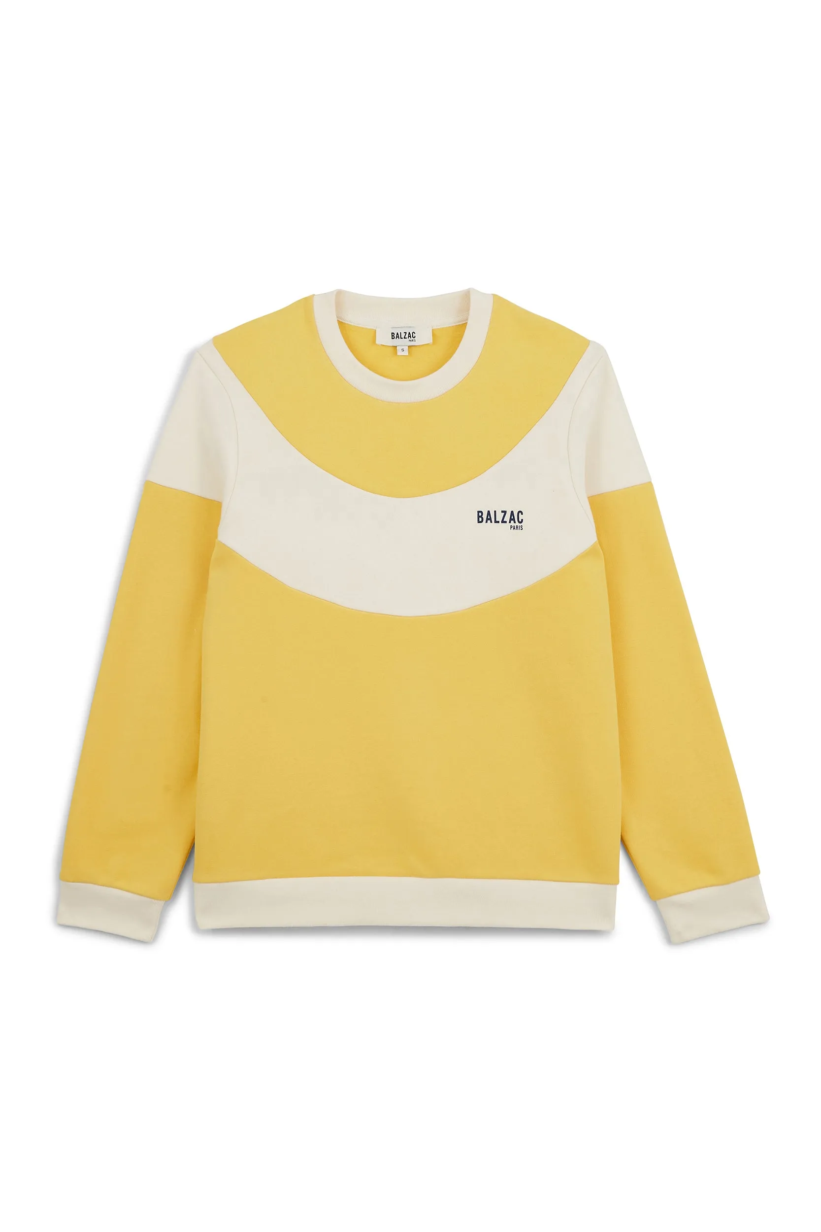 Sweat-shirt Ignace bicolore jaune et écru