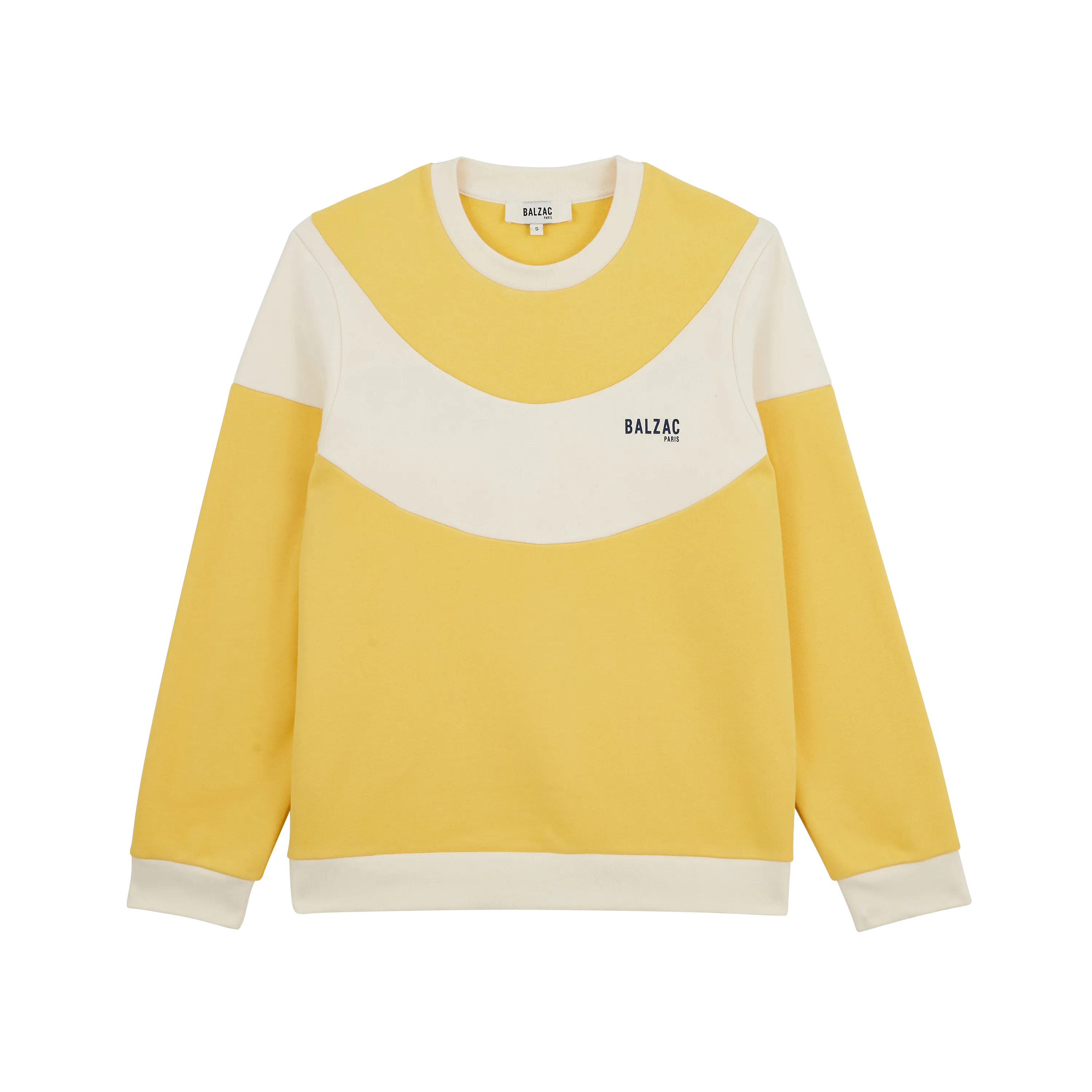 Sweat-shirt Ignace bicolore jaune et écru