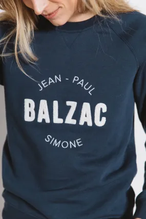 Sweat-shirt Littéraire Jean-Paul/Simone marine