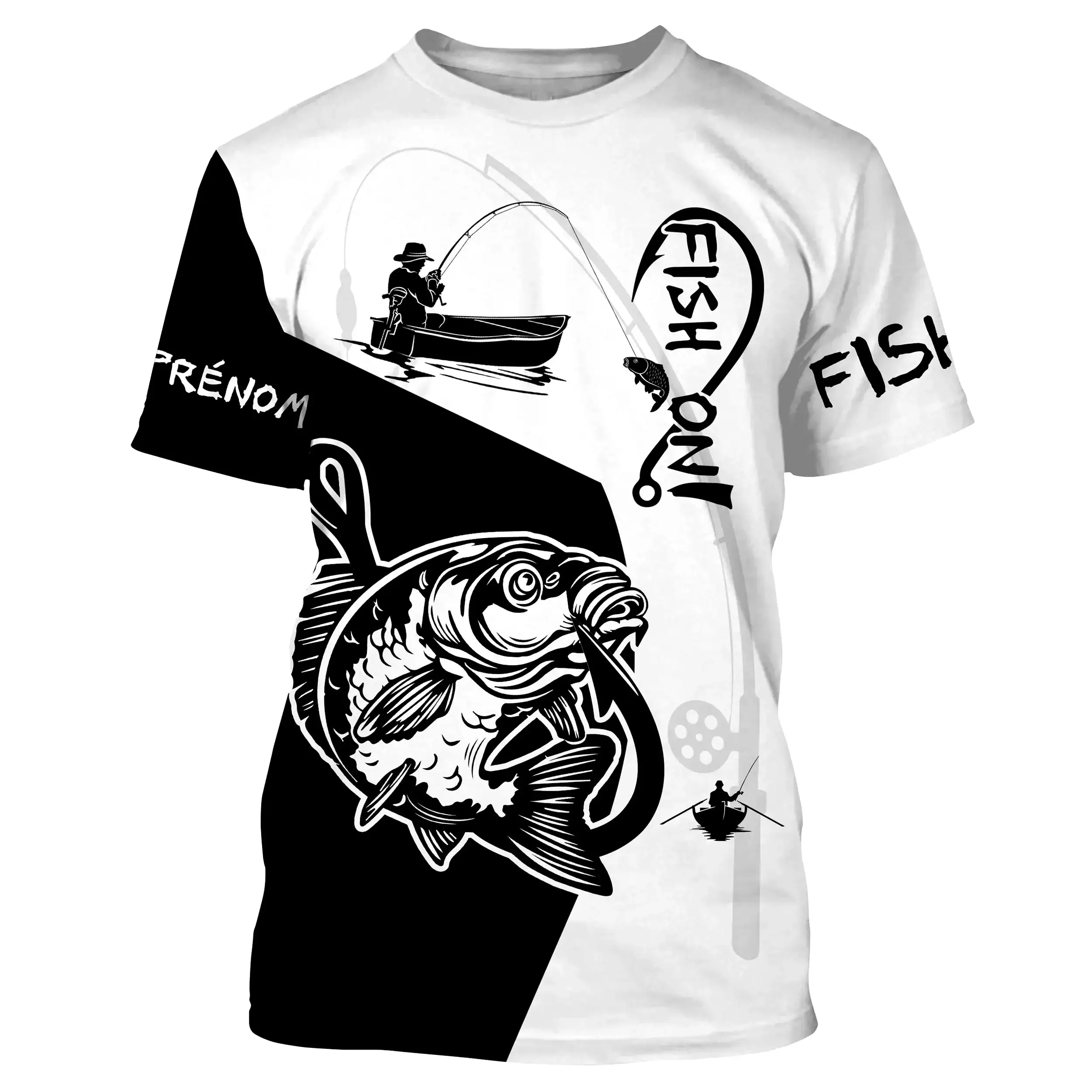 T-Shirt de Pêche 'Fish On' - légance Moderne et Confort Respirant, Idéal pour les Amateurs de Carpe - CT20072211