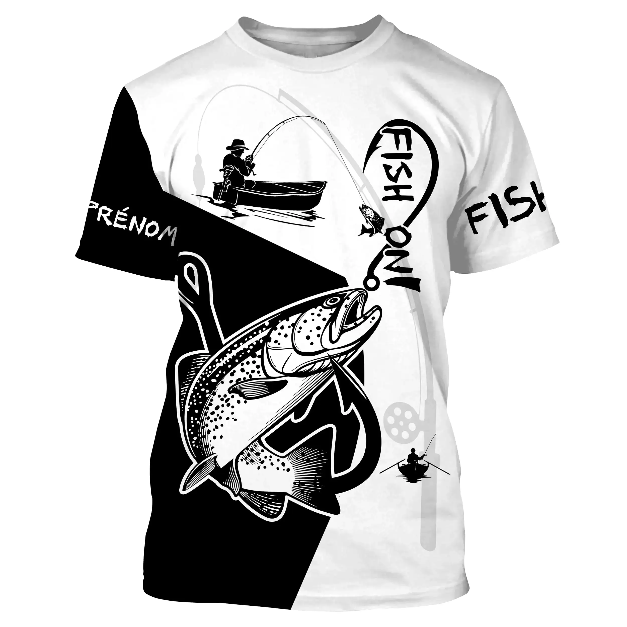 T-Shirt de Pêche Personnalisé Fish On avec Graphique Truite Dynamique - Style et Performance - CT20072212