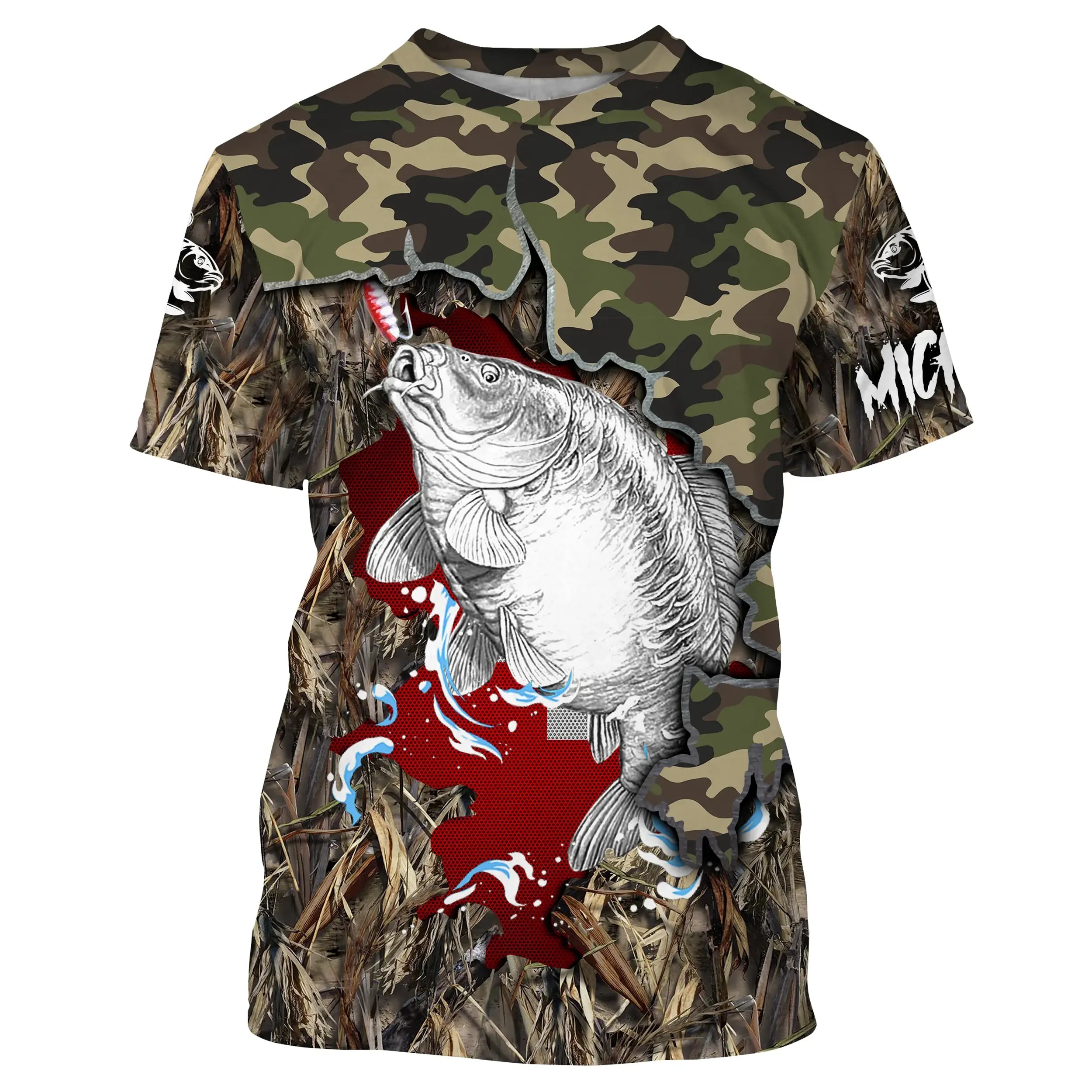 T-Shirt de Pêche à la Carpe en Camouflage - Style Unique pour té et Hiver, Respirant et co-Conu - CT19072215