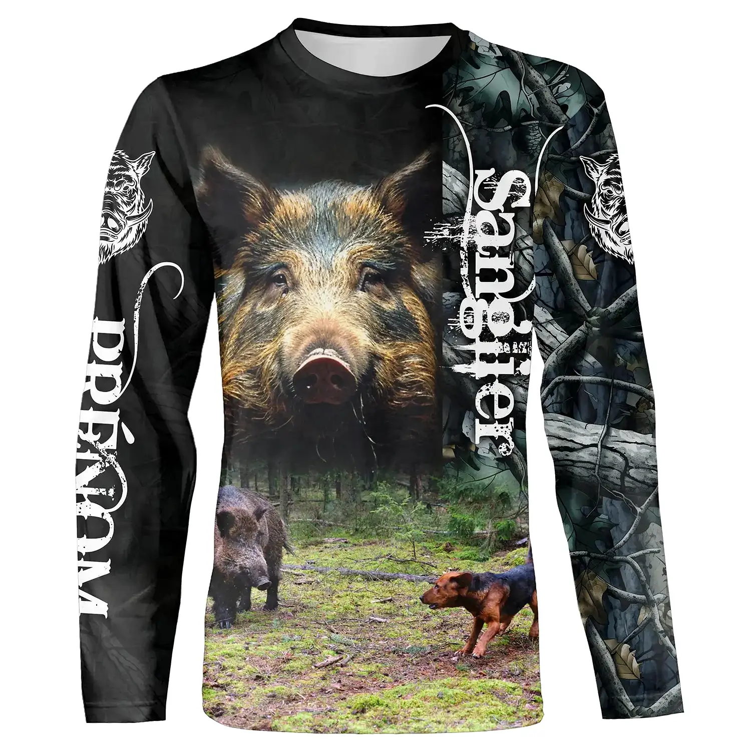 T-shirt Personnalisé Camouflage De Chasse, Chasse Aux Sangliers, Chasse  Courre, Chien De Chasse - CT05092228