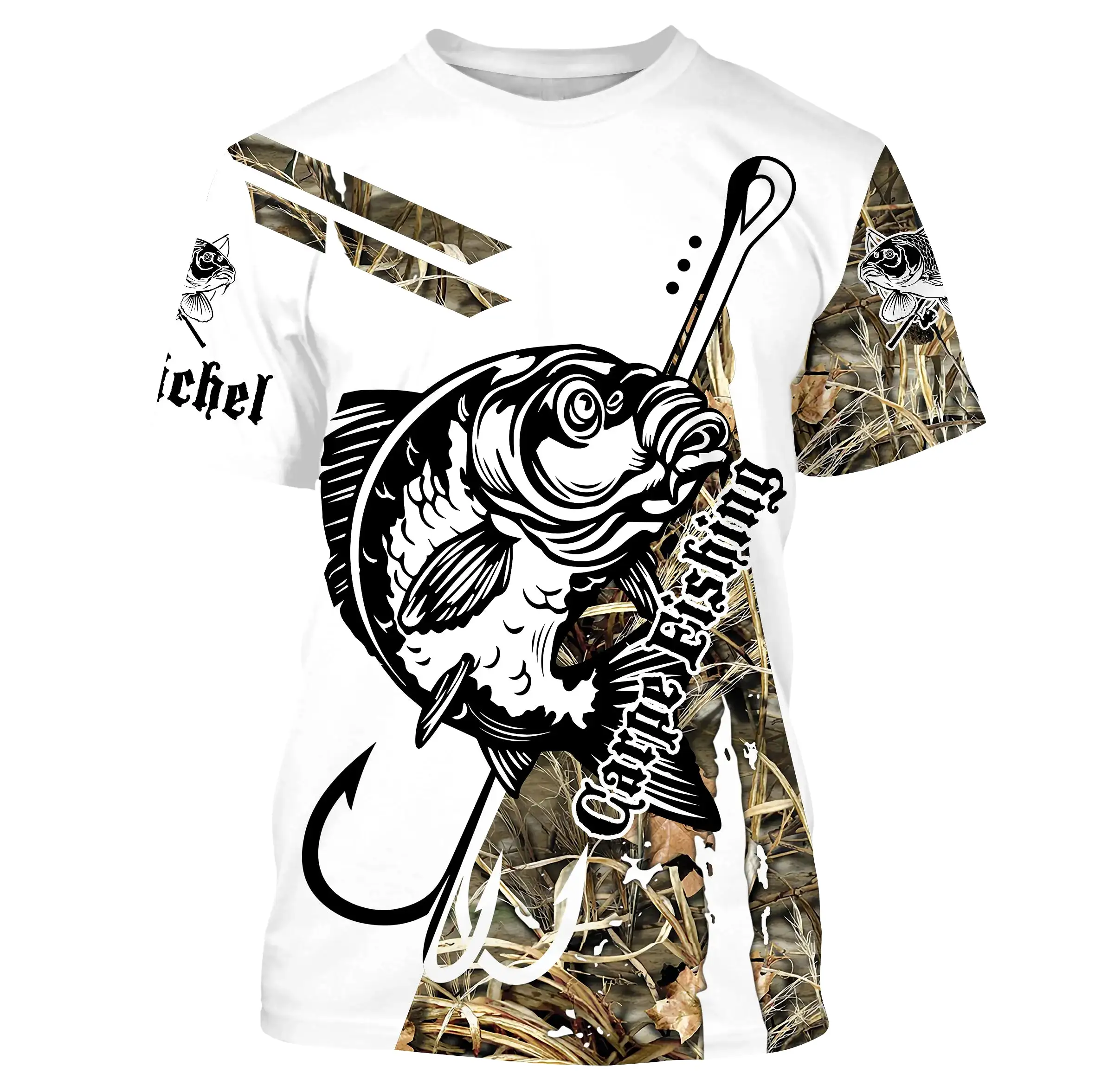 T-shirt Personnalisé Camouflage Pêche De La Carpe, Cadeau Original Pêcheur - CT28072215