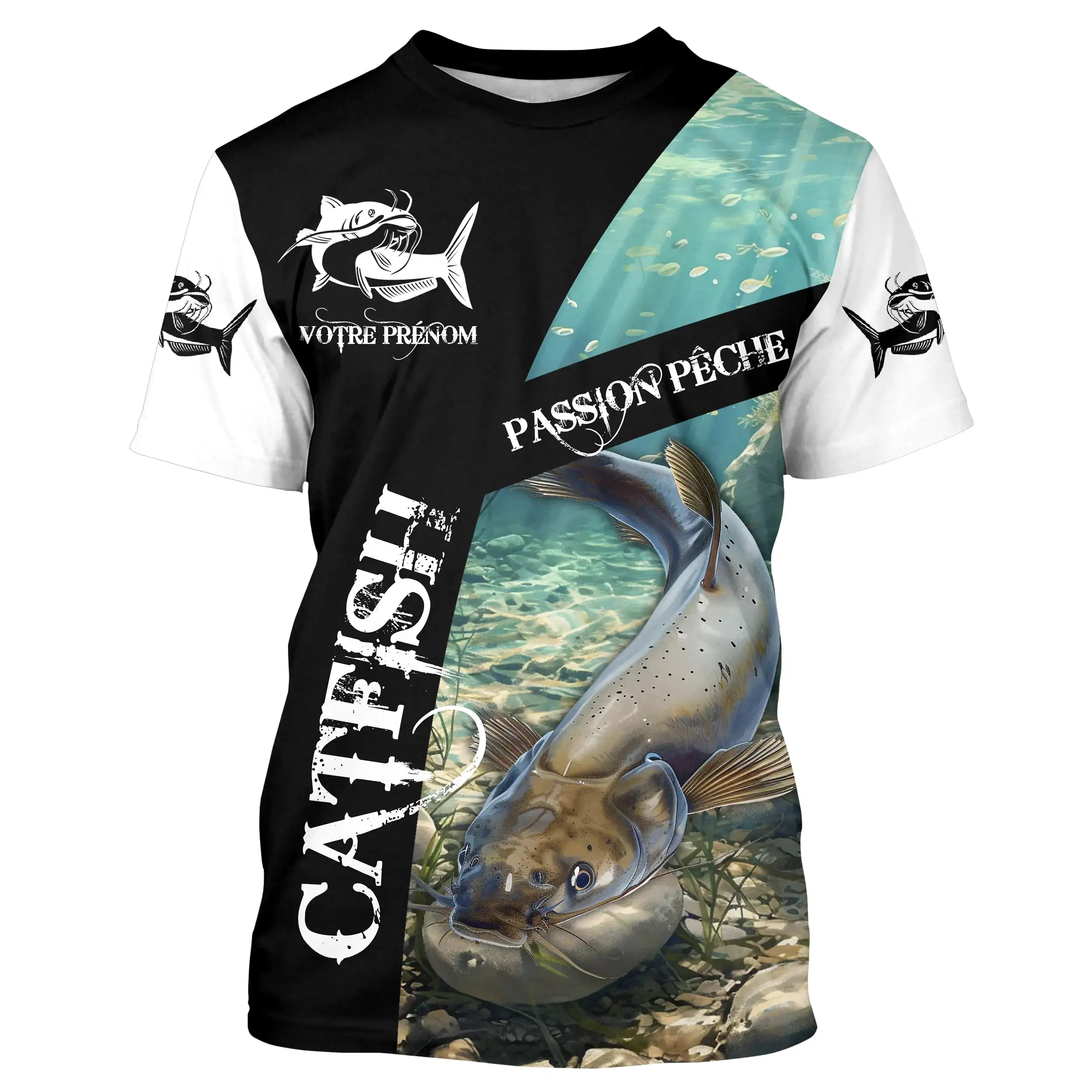 T-shirt Pêche du Silure, Catfish, Poisson de Chat, Cadeau Peronnalisé Pêcheur, Passion Pêche - CT07072208