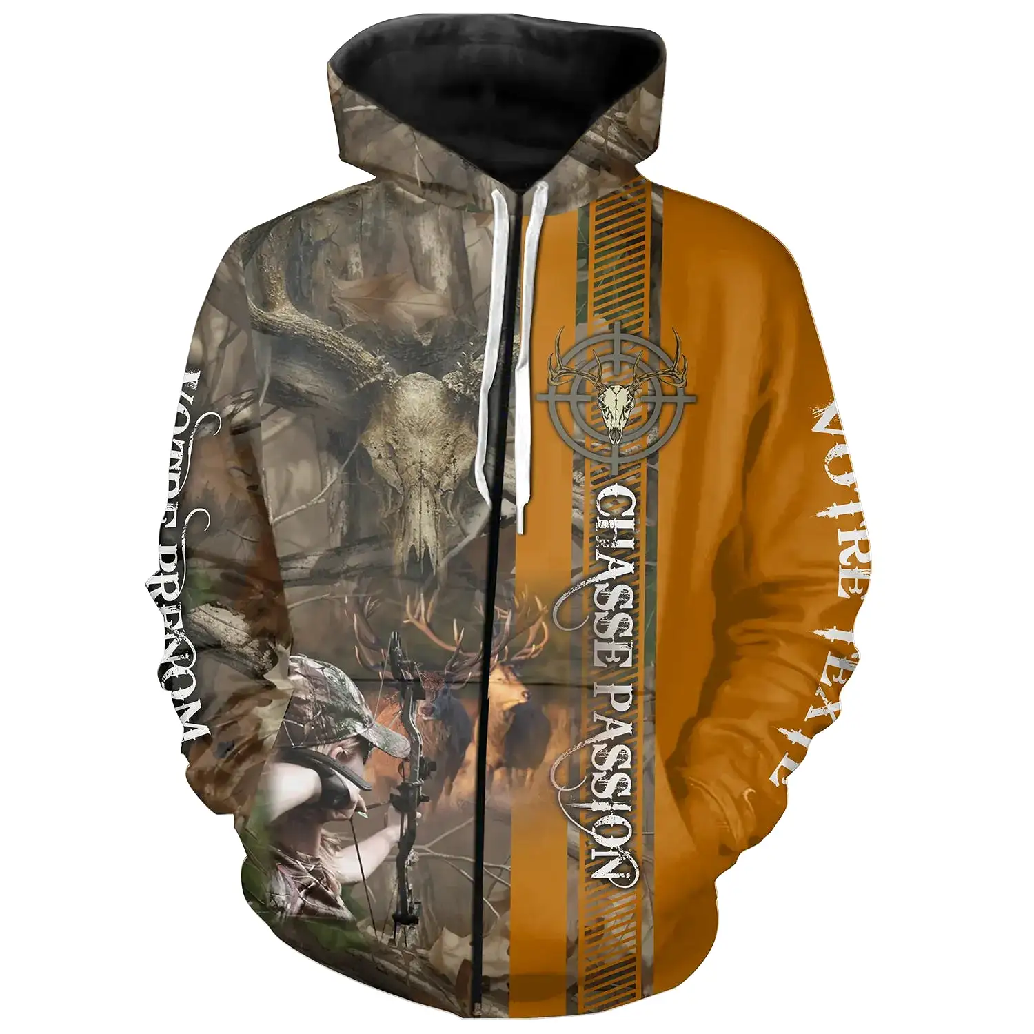 T-shirt, Sweat Chasse Au Cerf, Cadeau Personnaliser Chasseur, Camouflage Chasse Passion - CT08112229