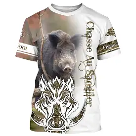 T-shirt, Sweat Chasse Au Sanglier, Cadeau Personnaliser Chasseur, Camouflage Chasse Passion - CT09112220