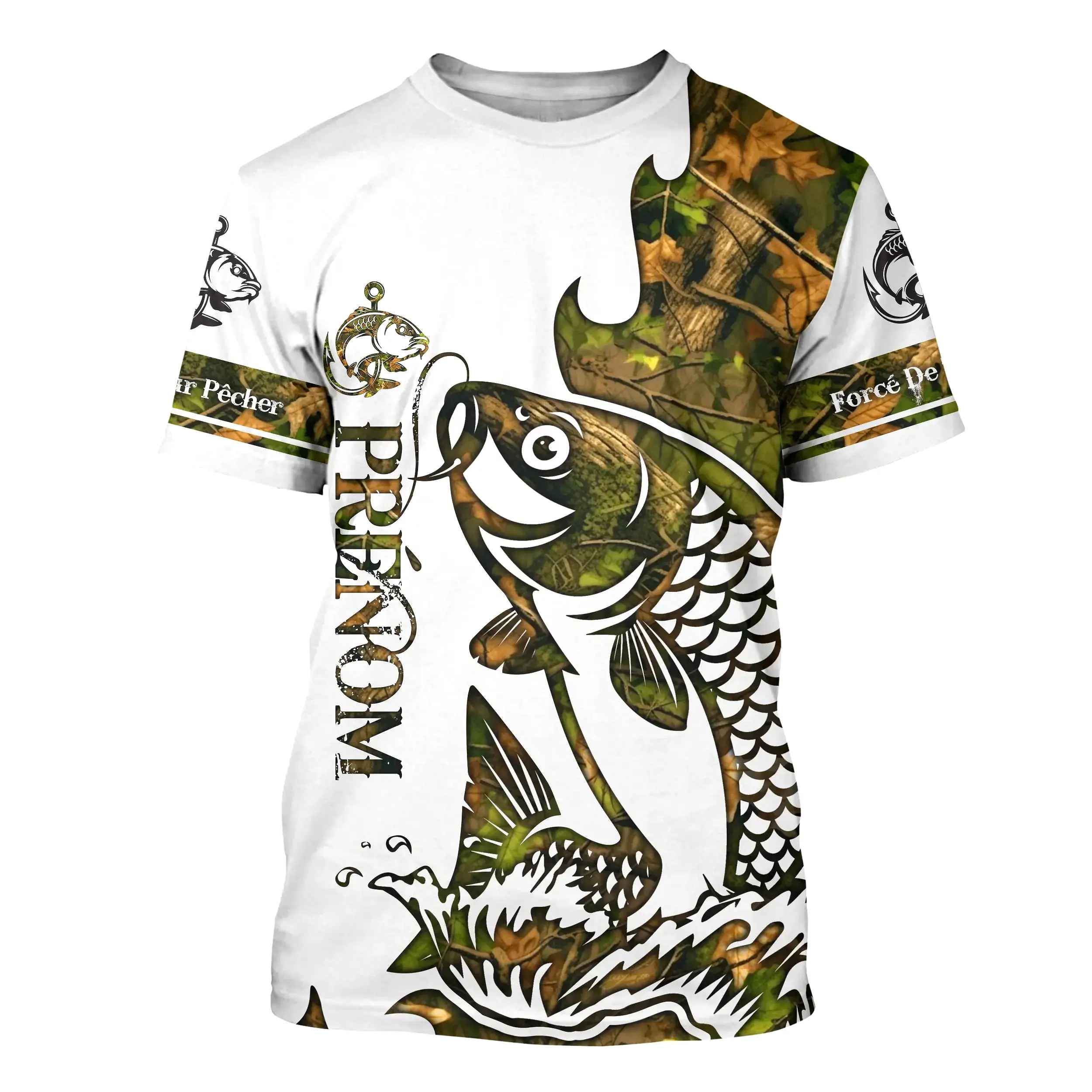 T-shirt Sweater Tatouage Camouflage Pêche De La Carpe, Cadeau Personnalisé Pêcheur - CT09012224