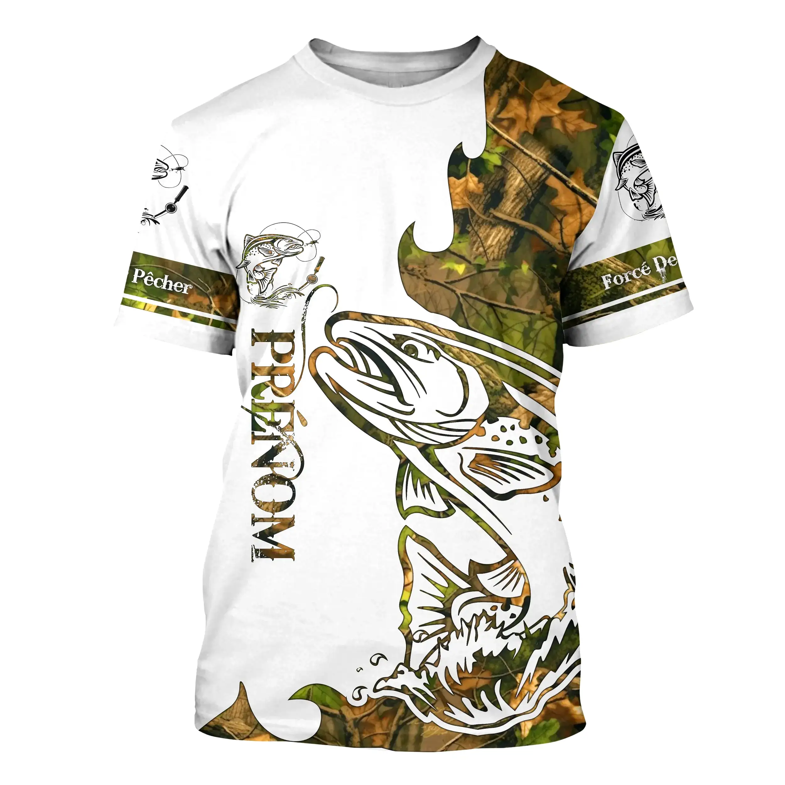 T-shirt Sweater Tatouage Camouflage Pêche De La Truite, Cadeau Personnalisé Pêcheur - CT09012226