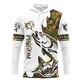 T-shirt Sweater Tatouage Camouflage Pêche Du Saumon, Cadeau Personnalisé Pêcheur - CT09012225