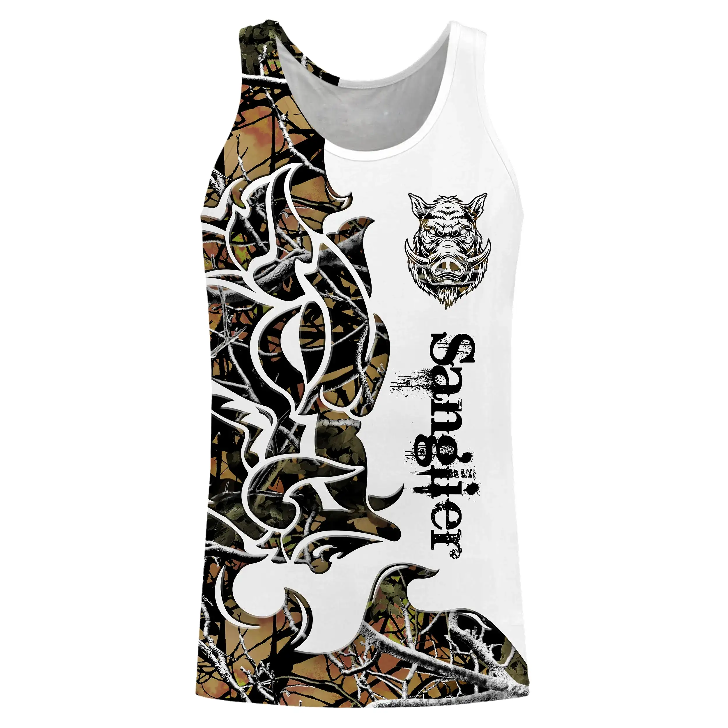 T-shirt Tatouage Chasse Du Sanglier, Camouflage Chasse, Surprise Du Chasseur - CT12082220