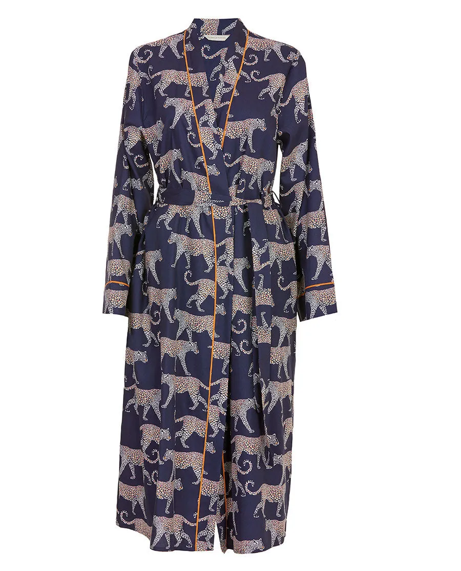 Taylor Womens Leopard Print Long Dressing Gown