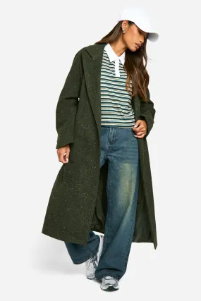 Textured Oversized Wool Look Coat