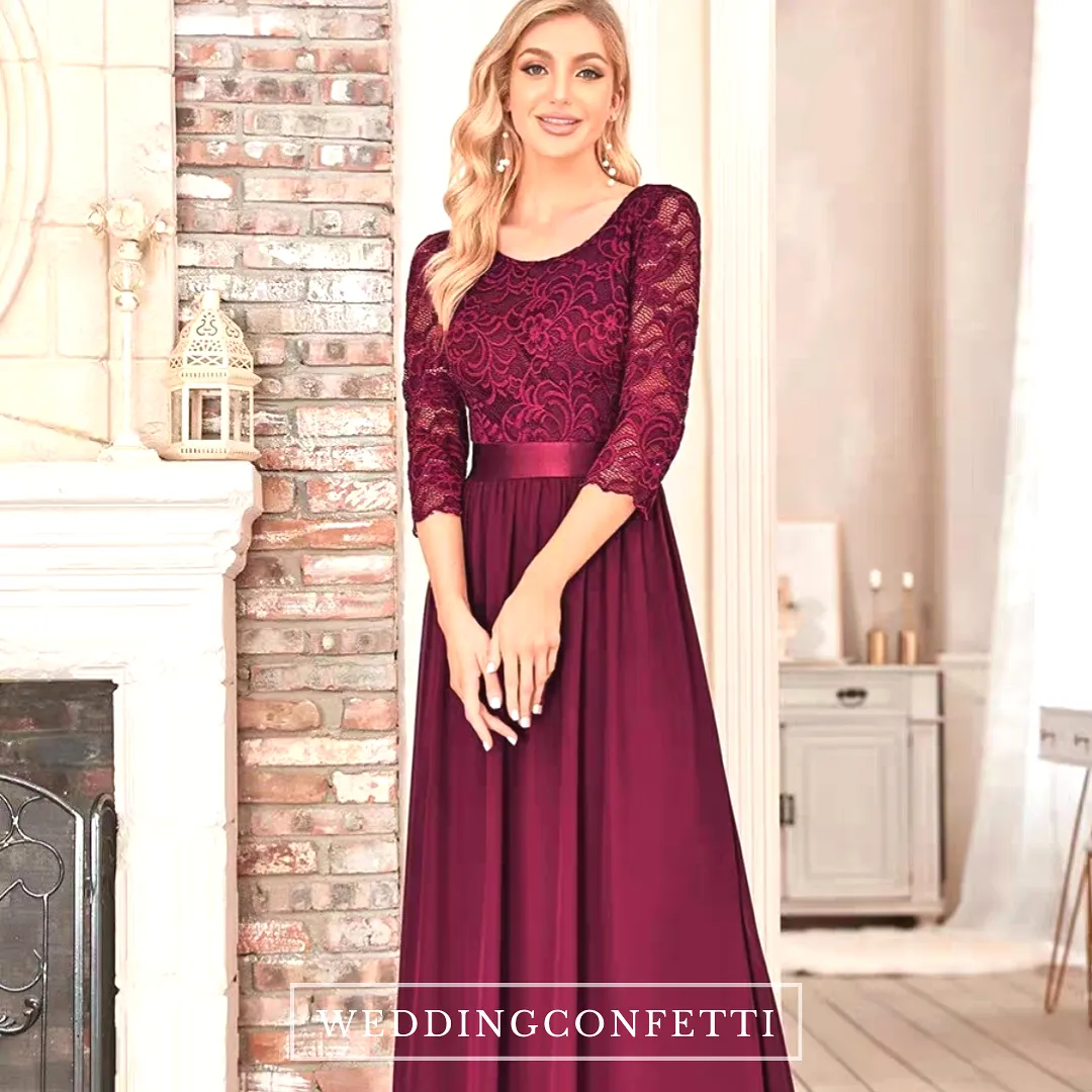 The Hyacinth Illusion Sleeves Gown (Available in 11 Colours)