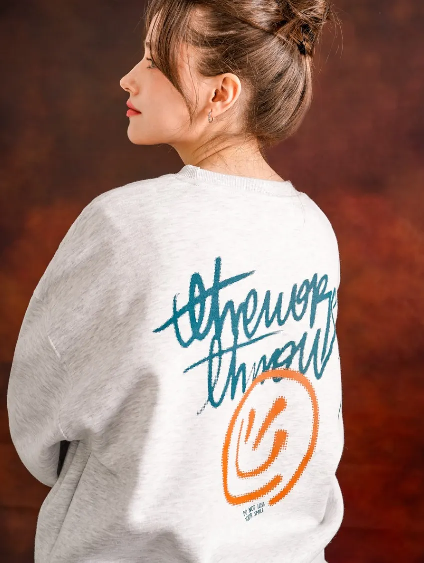 TWN  |[TWN]★HALFTONE SMILE SWEAT SHIRT