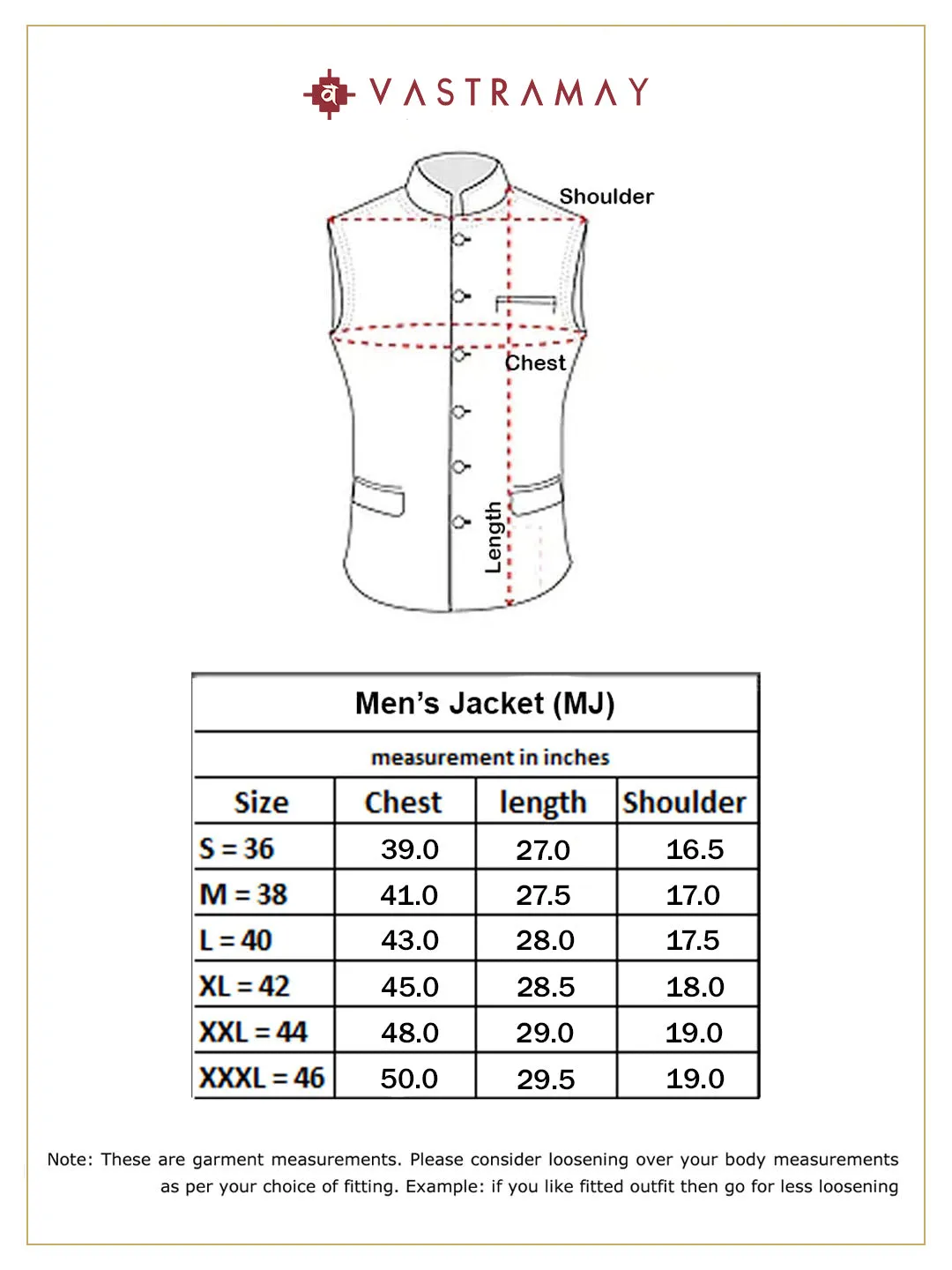 VASTRAMAY Men's Orange Checkered Pattern Classic Nehru Jacket