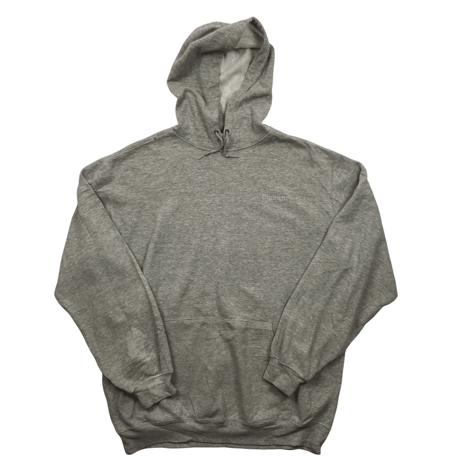 Vintage 90s Grey Carhartt Spell-Out Hoodie - Large