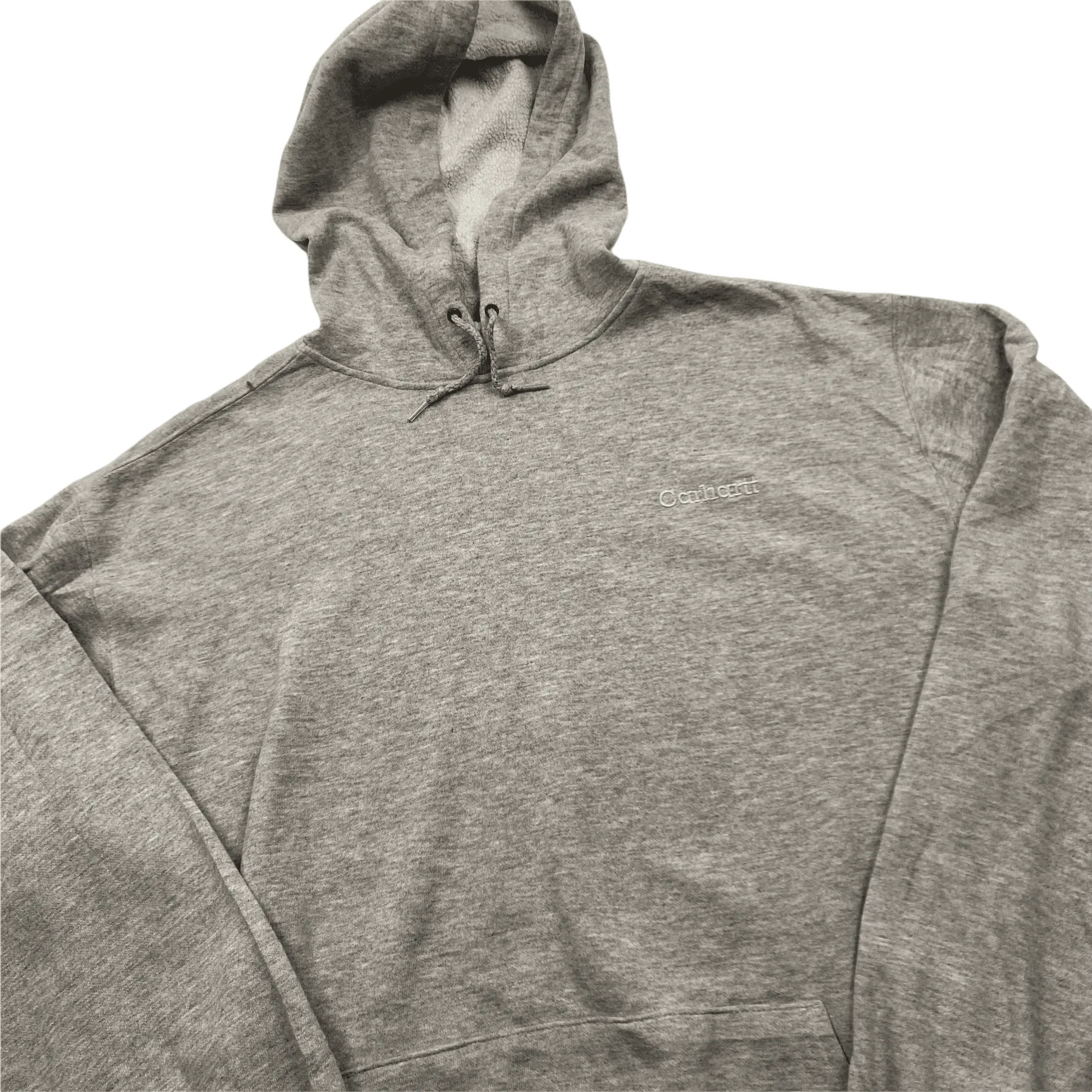 Vintage 90s Grey Carhartt Spell-Out Hoodie - Large