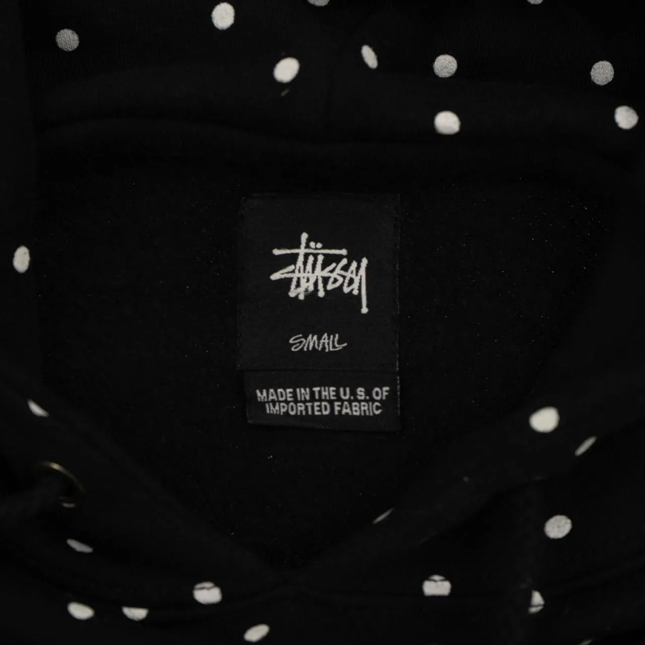 Vintage Stussy Dot Pattern Hoodie Size M