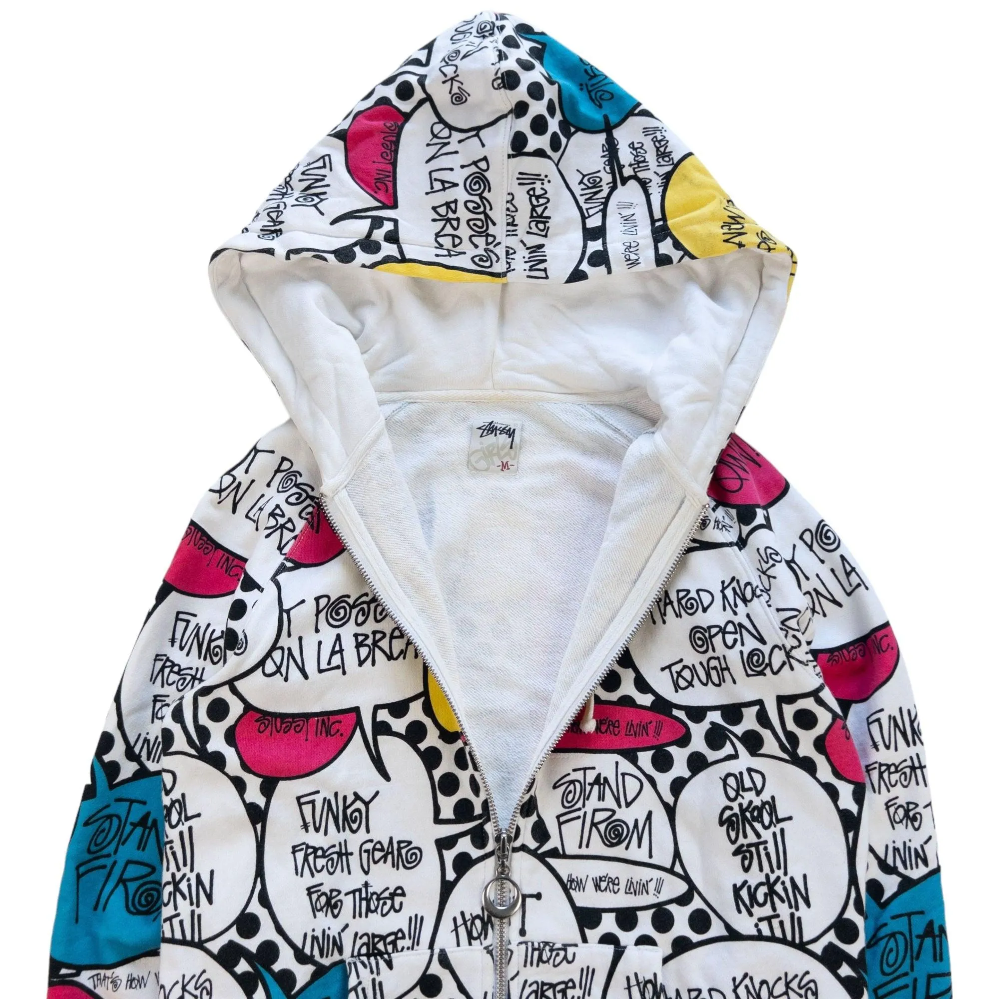 Vintage Stussy Speech Bubble Zip Up Hoodie Women's Size M