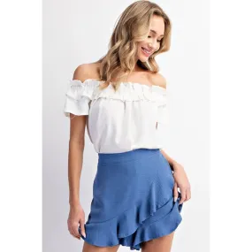 Whimsical High Waist Ruffle Wrap Short