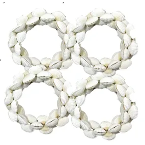 White Shell Napkin Ring  - (set of 4)