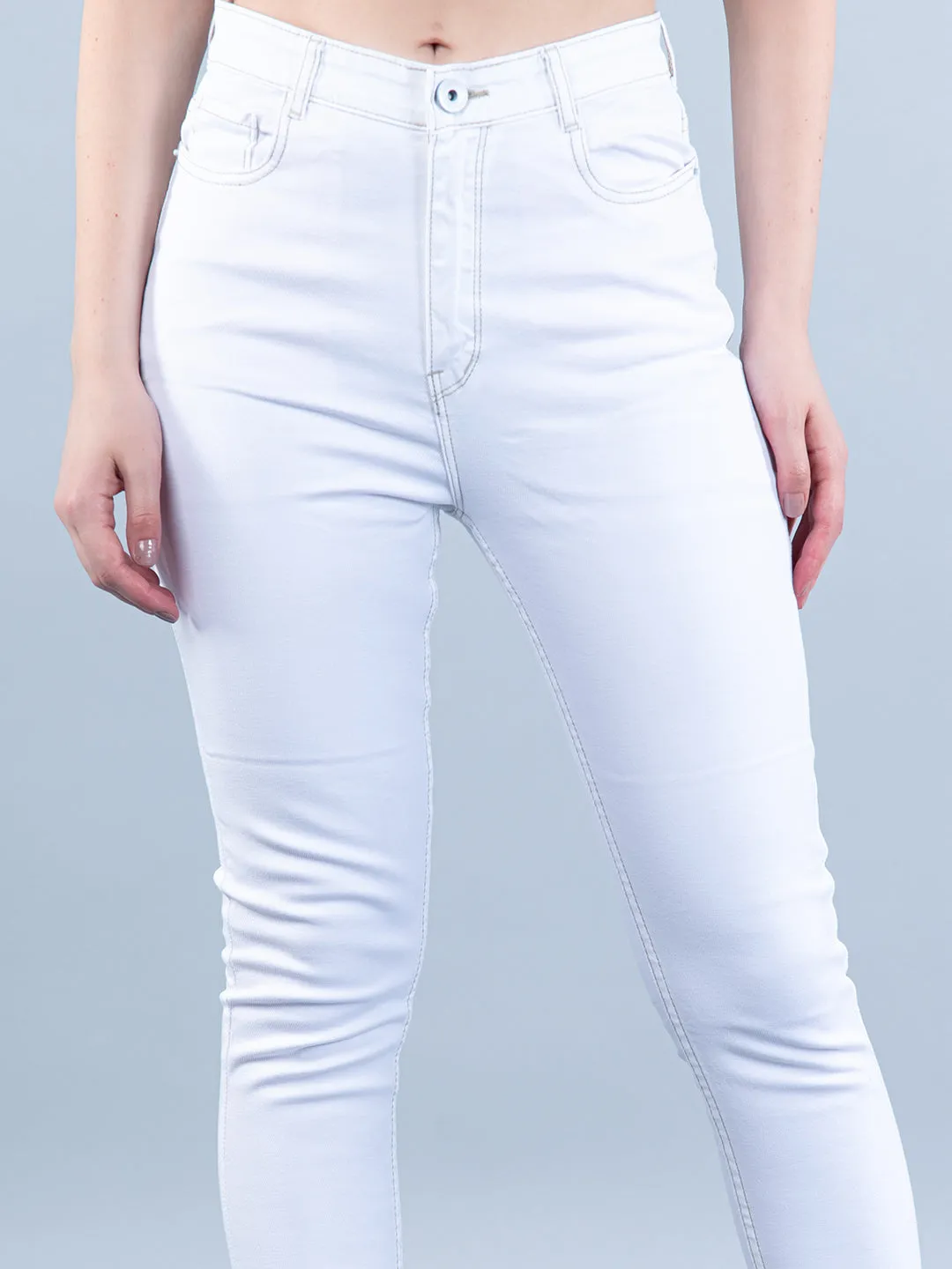 White Skinny Fit Jeans For Women