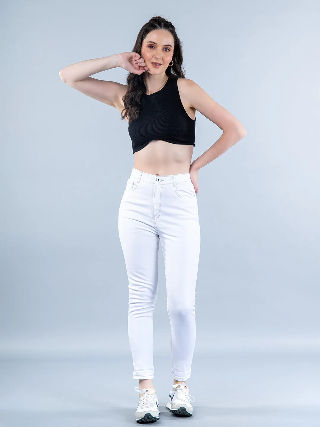 White Skinny Fit Jeans For Women